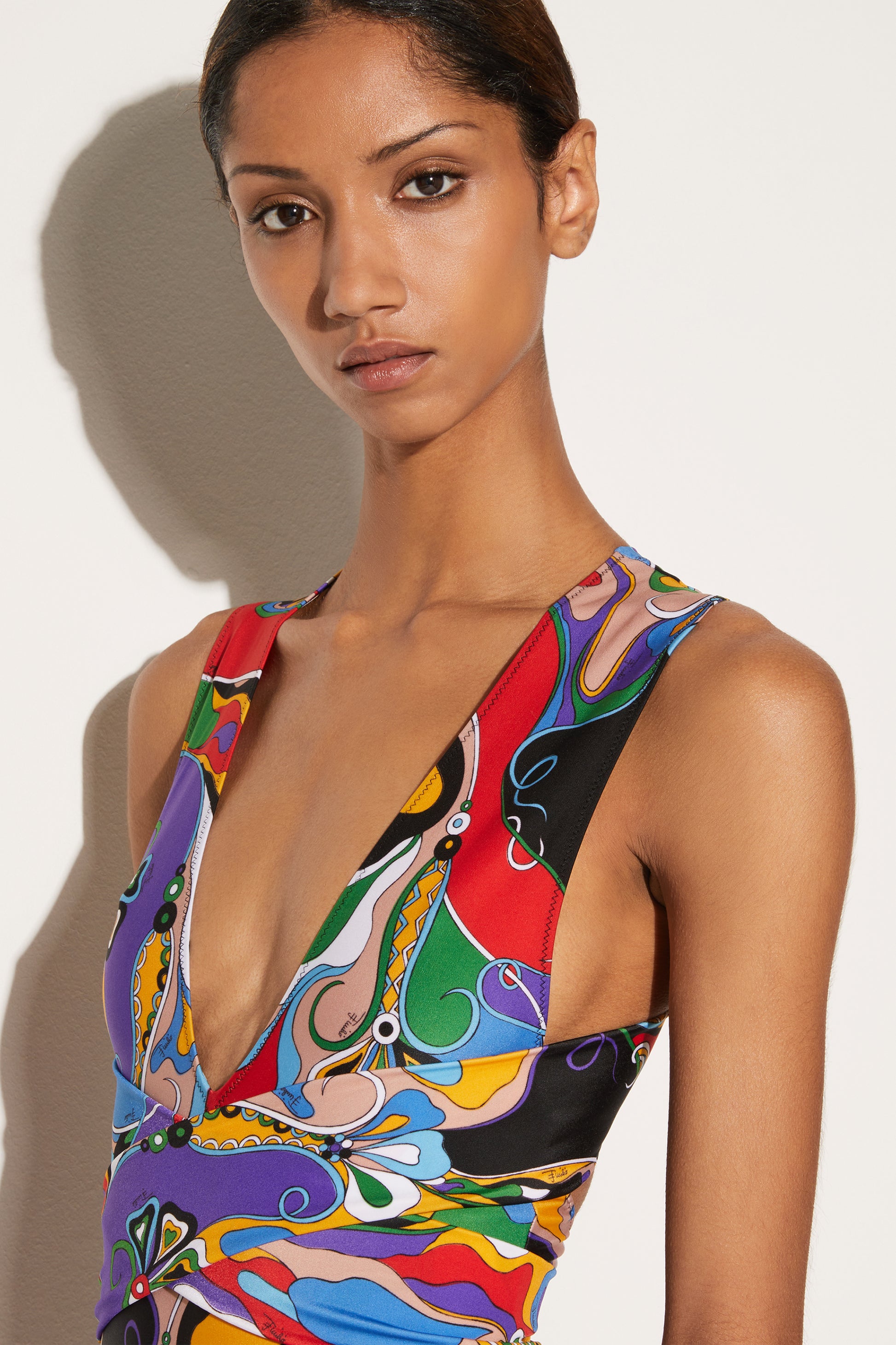 Orchidee-Print Swimsuit View 5 - Pucci