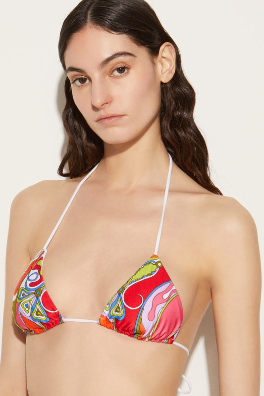 Orchidee-Print Bikini Top View 5 - Pucci
