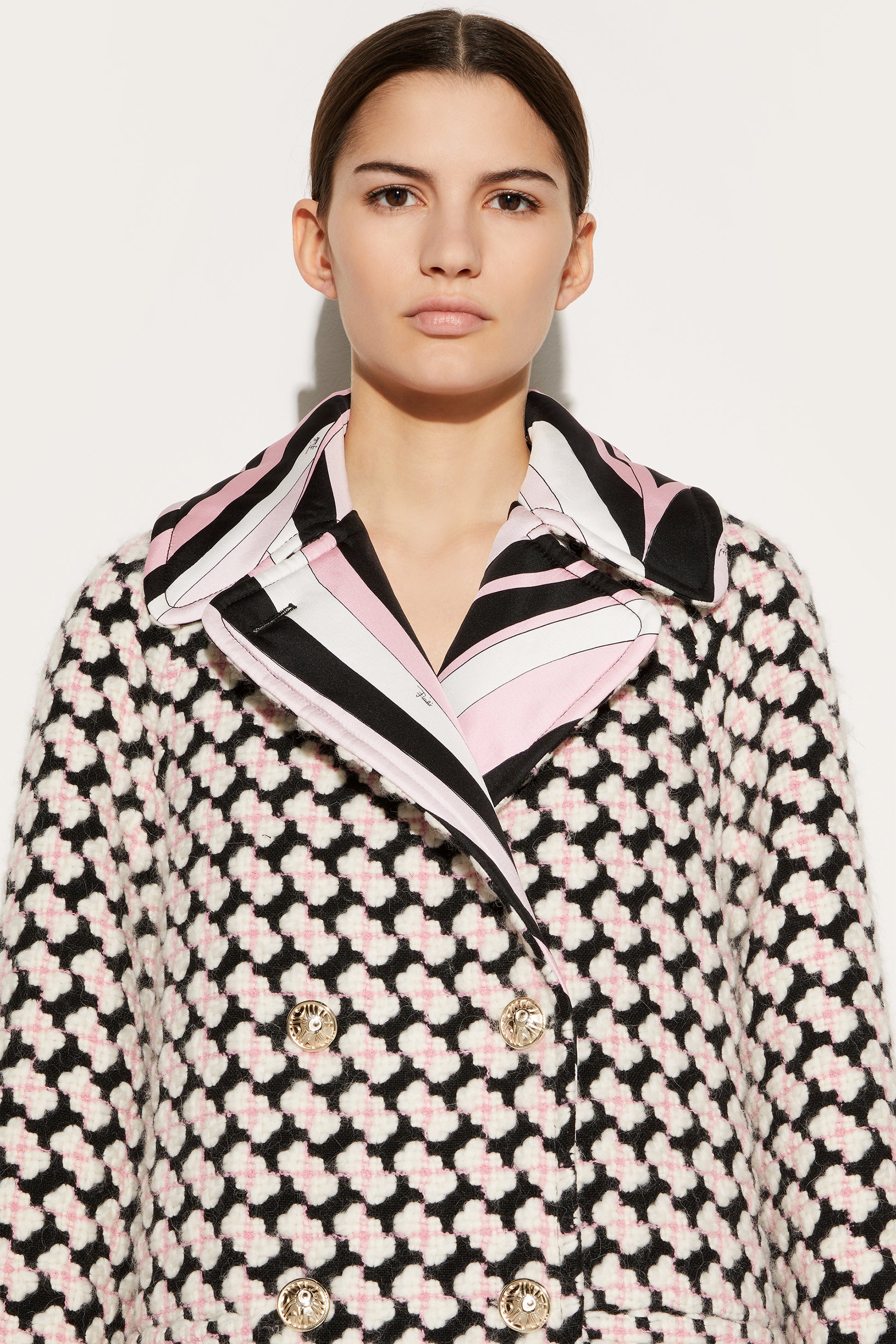Iride-Print Tweed Coat View 5 - Pucci