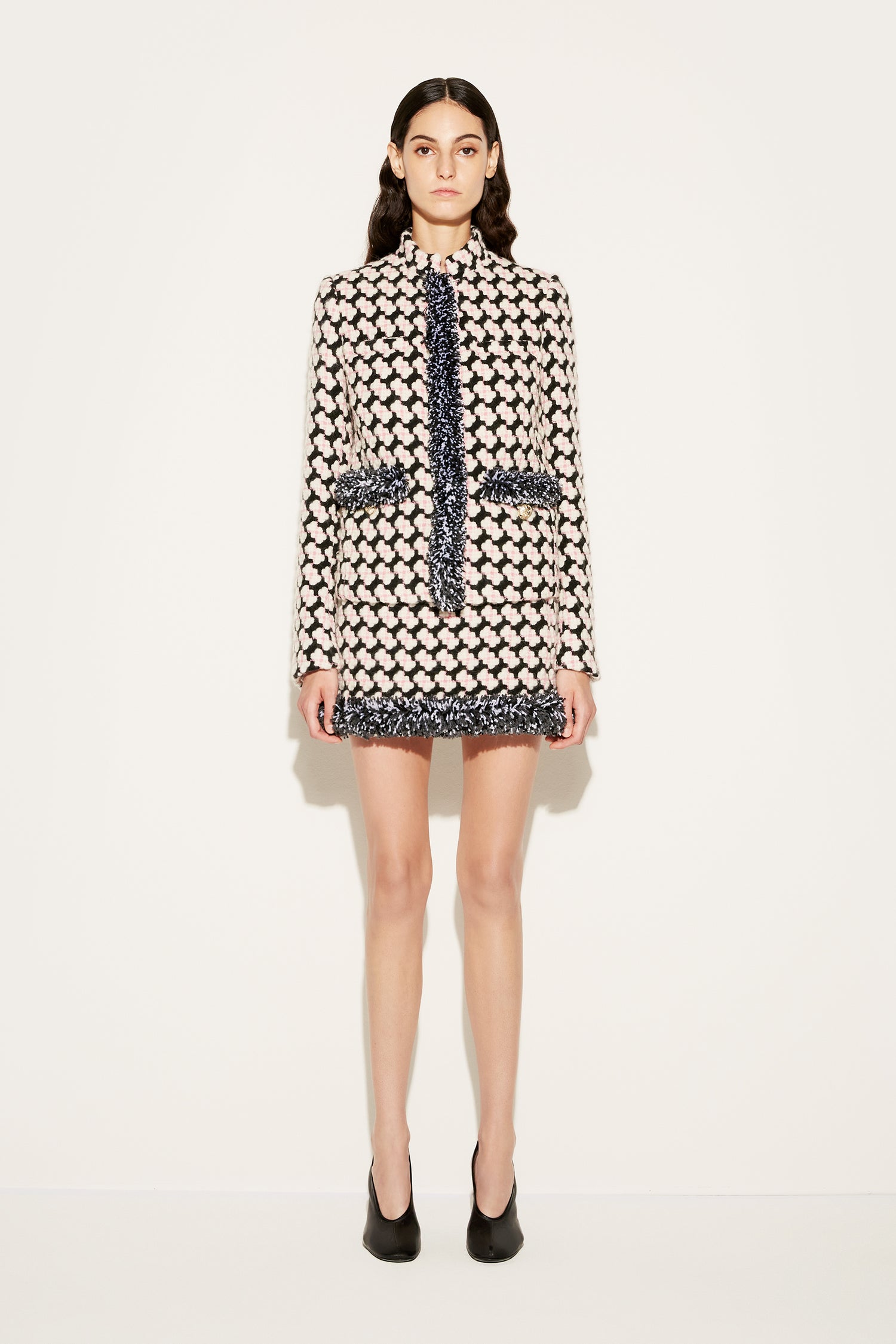 Fringed Tweed Jacket View 2 - Pucci
