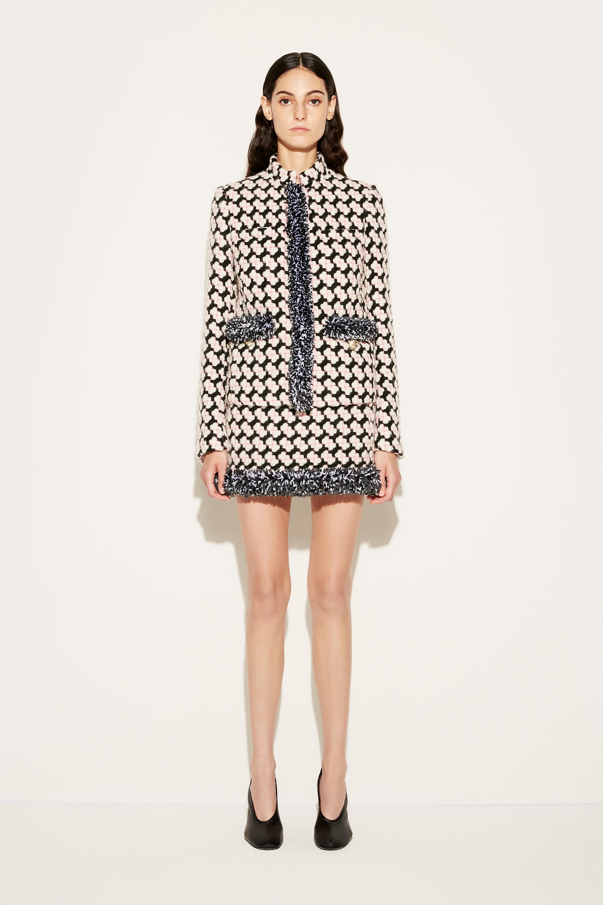 Fringed Tweed Jacket View 2 - Pucci
