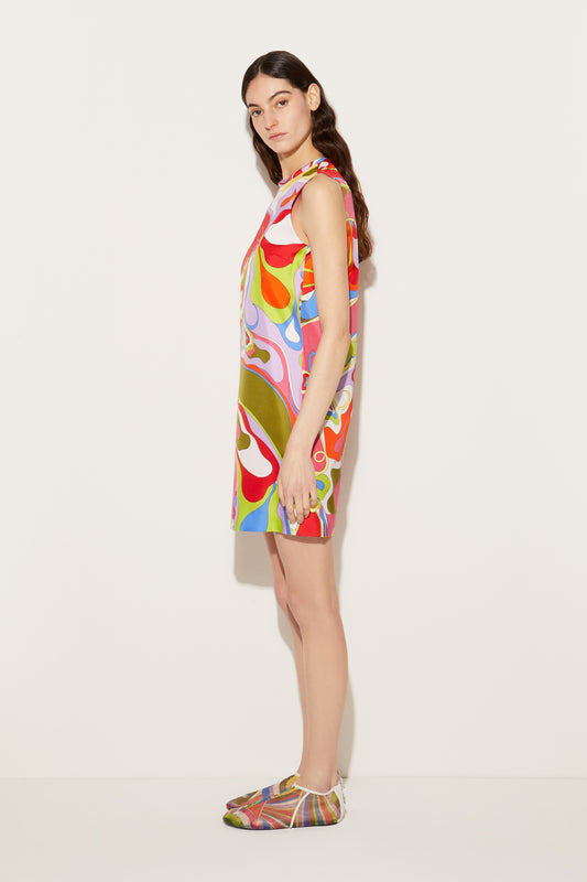 Orchidee-Print Silk-Twill Dress View 3 - Pucci