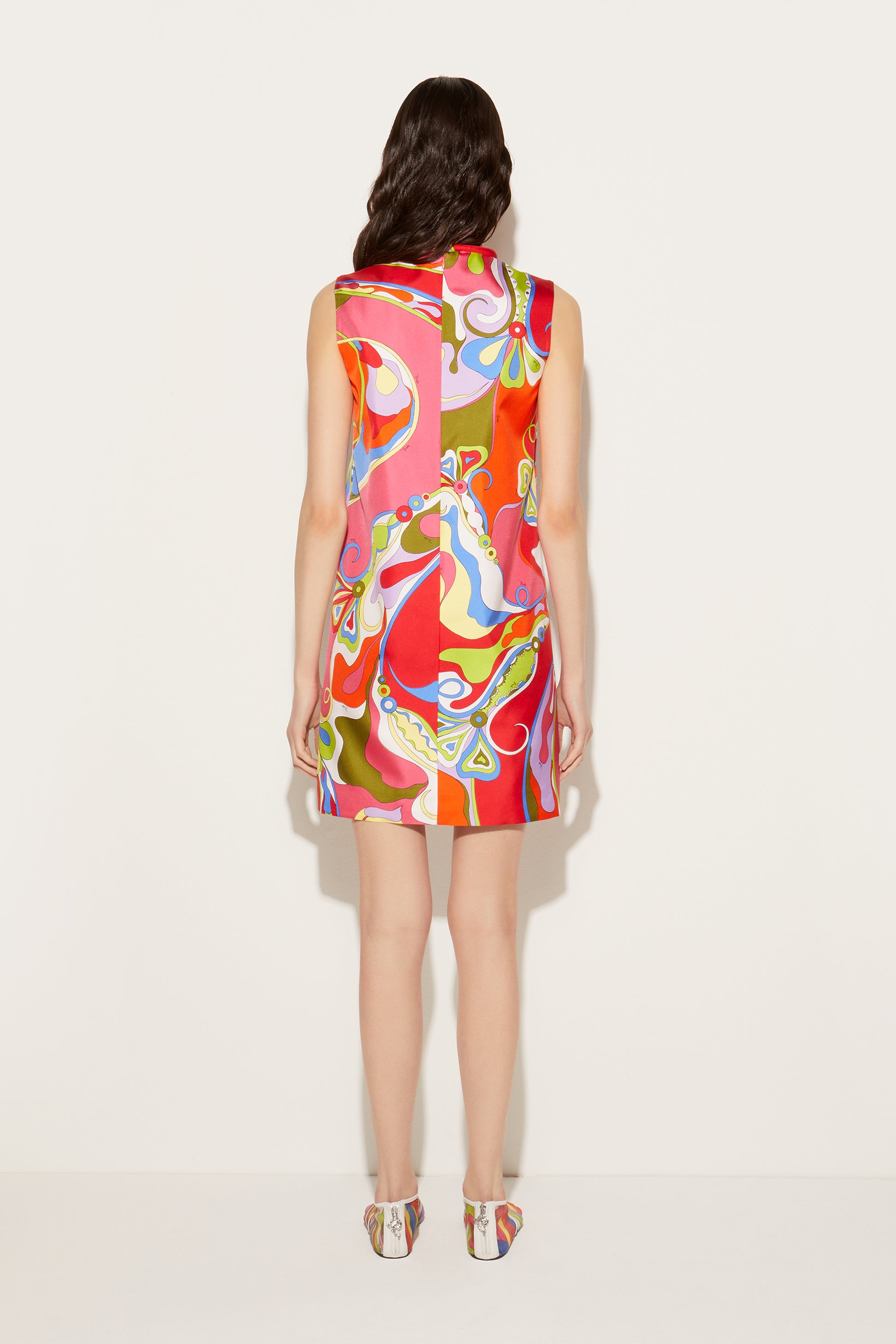 Orchidee-Print Silk-Twill Dress View 4 - Pucci