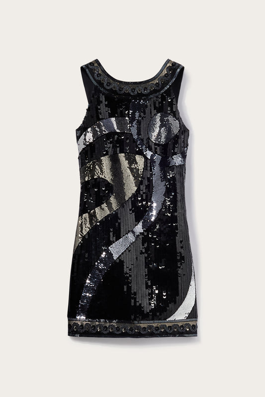 Mini abito in seta con paillettes