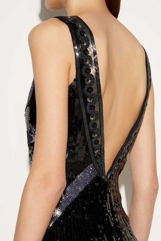 Mini abito in seta con paillettes
