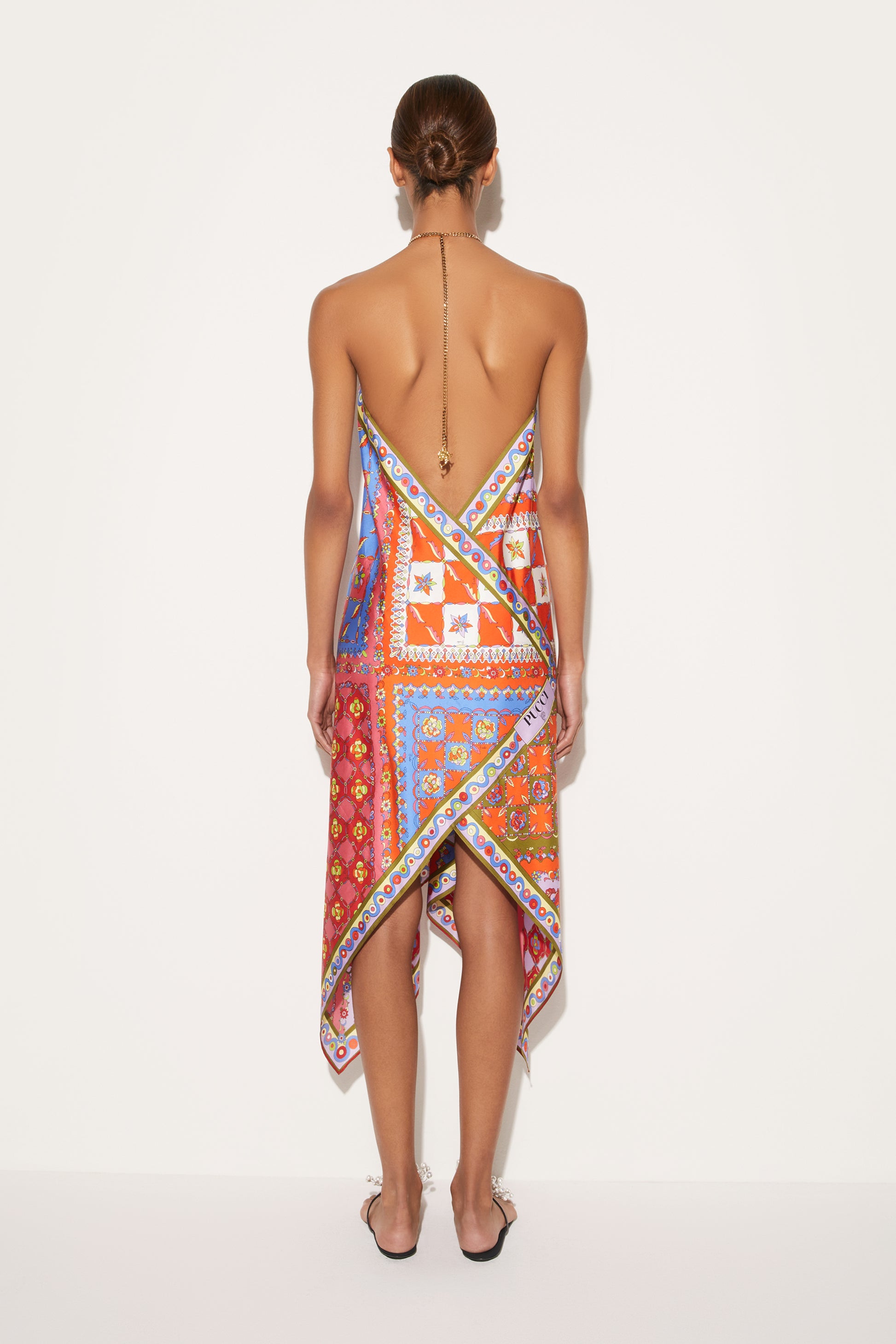Festa-Print Silk-Twill Dress View 4 - Pucci