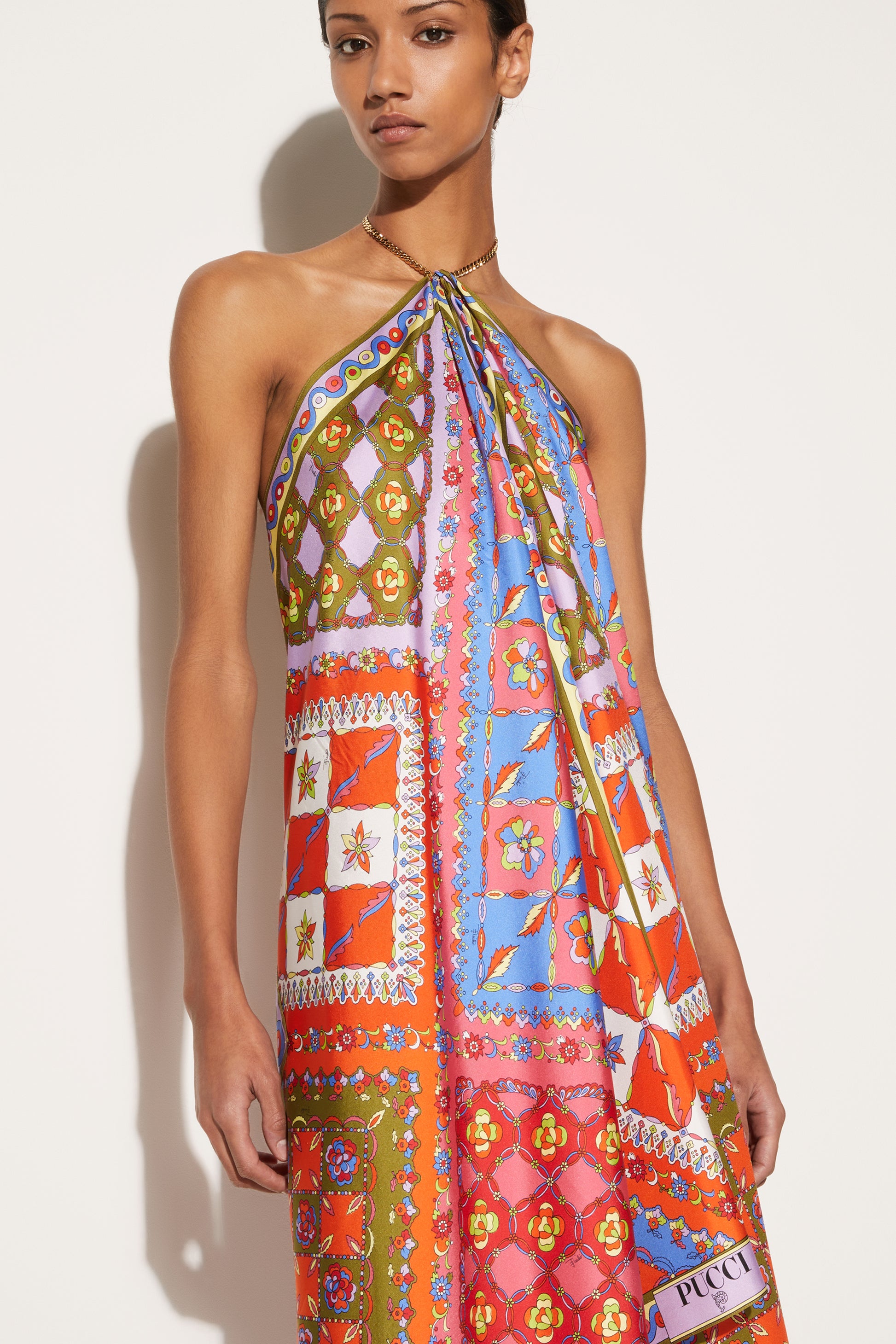 Festa-Print Silk-Twill Dress View 5 - Pucci