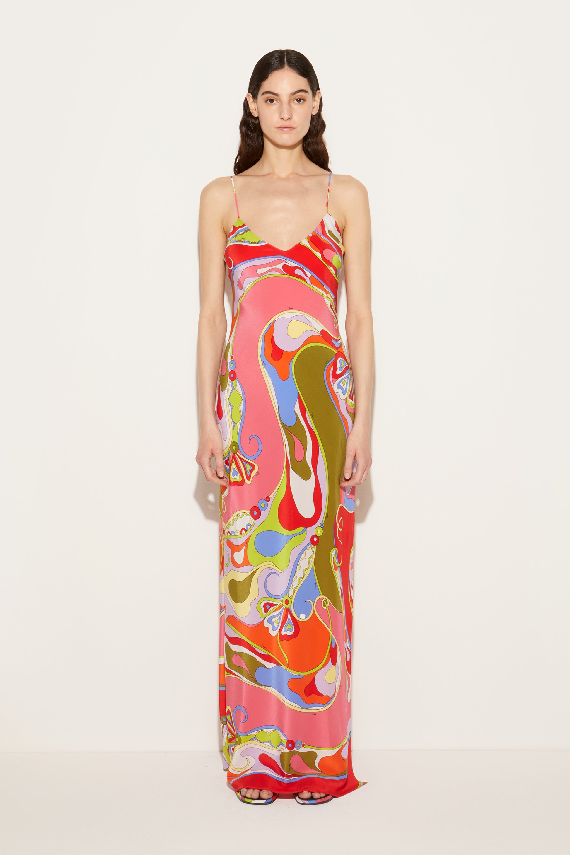 Orchidee-Print Silk Dress View 2 - Pucci