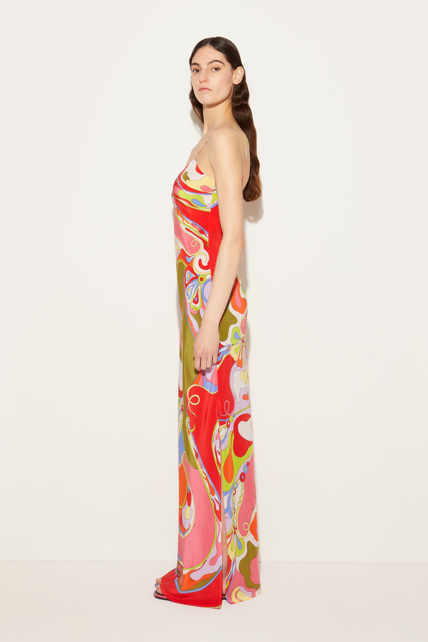 Orchidee-Print Silk Dress View 3 - Pucci