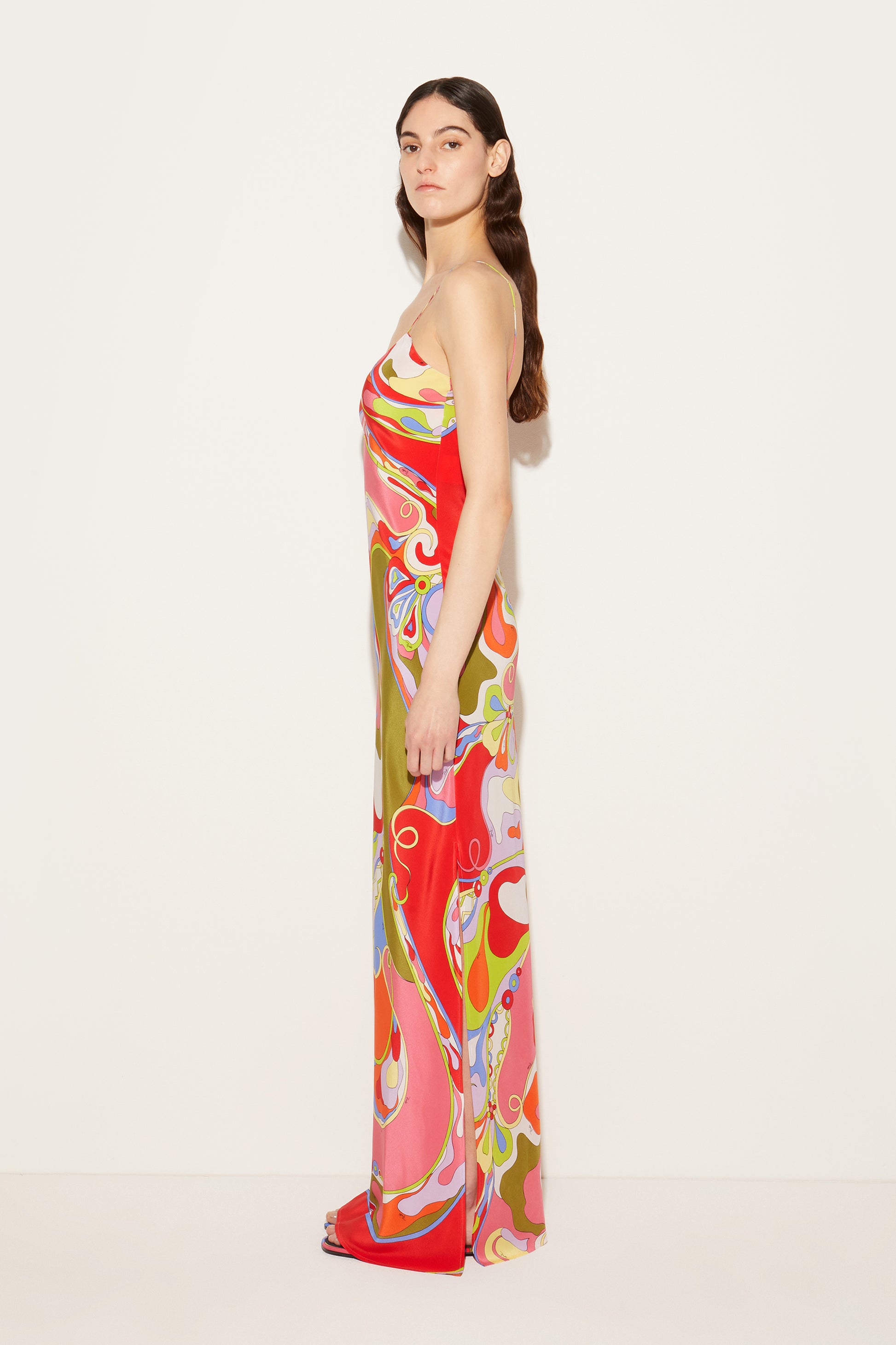 Orchidee-Print Silk Dress View 3 - Pucci