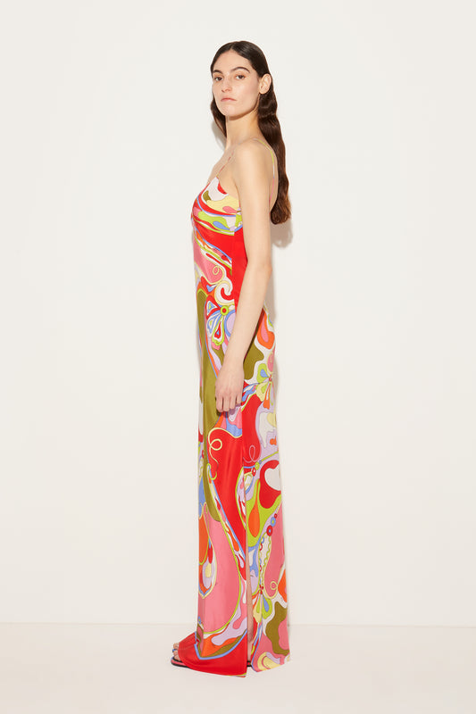 Orchidee-Print Silk Dress View 3 - Pucci