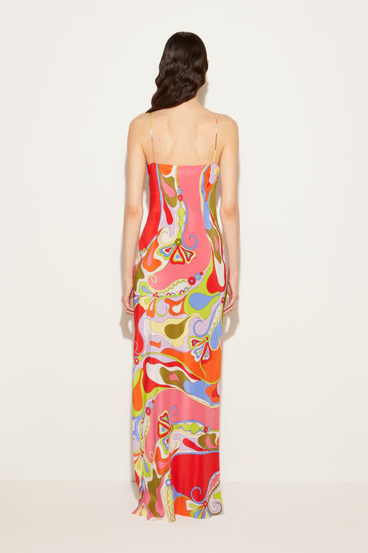Orchidee-Print Silk Dress View 4 - Pucci