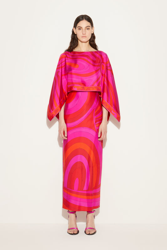 Iride And Marmo-Print Silk-Twill Dress View 2 - Pucci