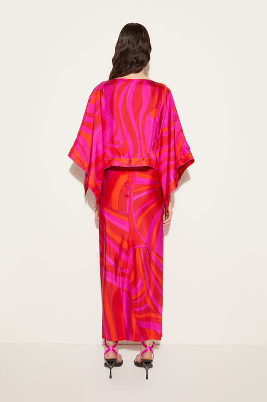 Iride And Marmo-Print Silk-Twill Dress View 4 - Pucci