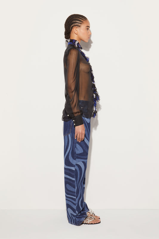 Ruffled Silk Shirt View 3 - Pucci