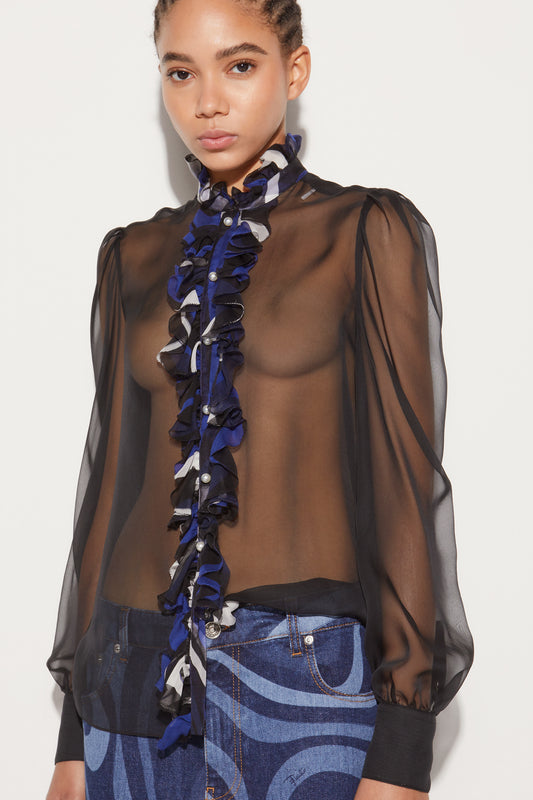 Ruffled Silk Shirt View 5 - Pucci