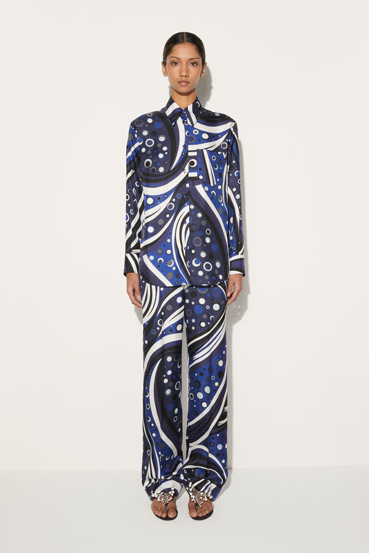 Fontane-Print Silk-Twill Shirt View 2 - Pucci