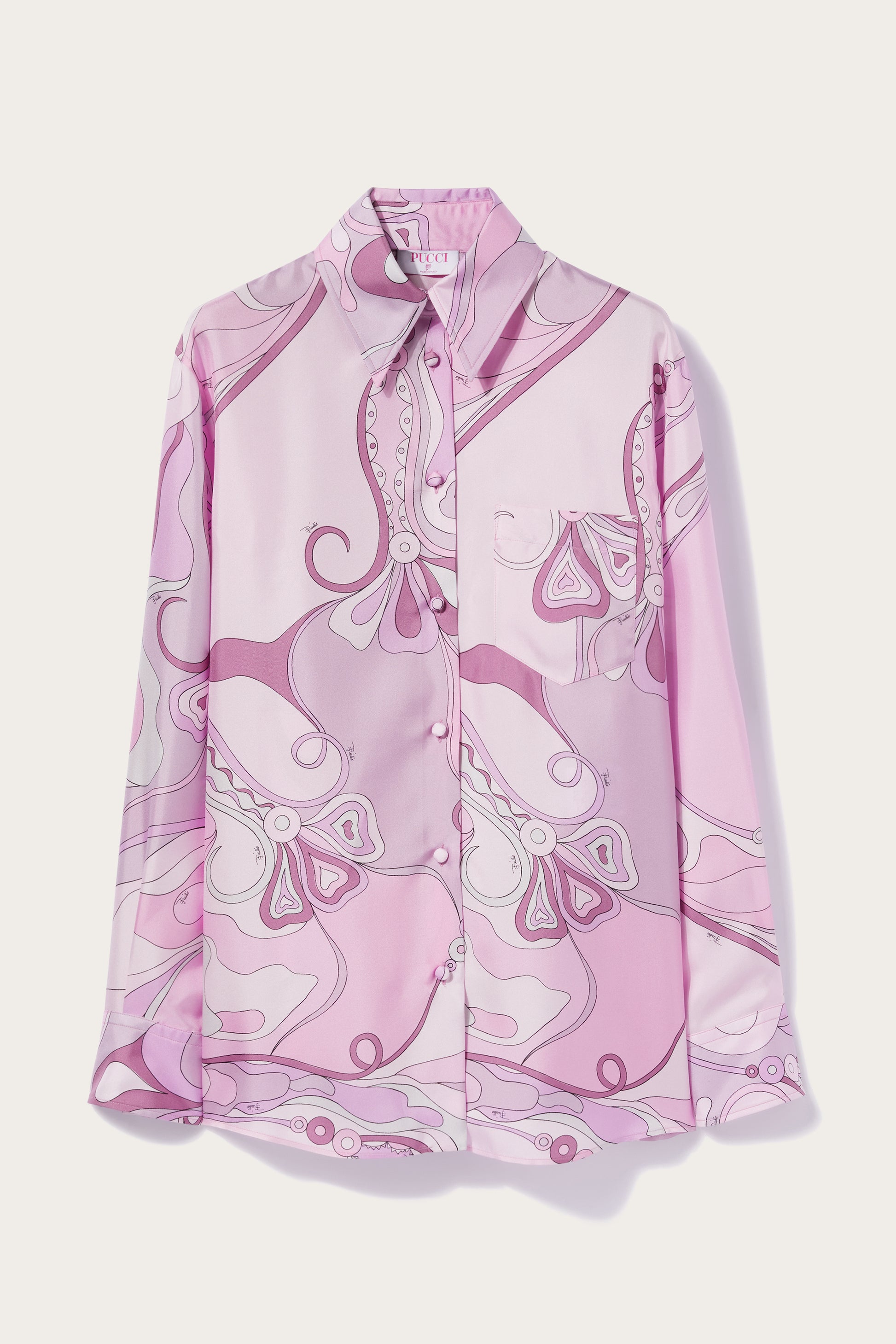Orchidee-Print Silk-Twill Shirt View 1 - Pucci