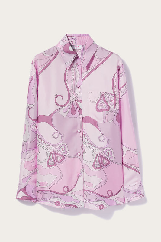 Orchidee-Print Silk-Twill Shirt View 1 - Pucci