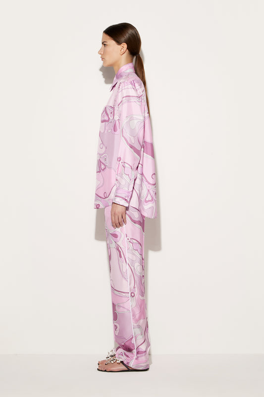 Orchidee-Print Silk-Twill Shirt View 3 - Pucci