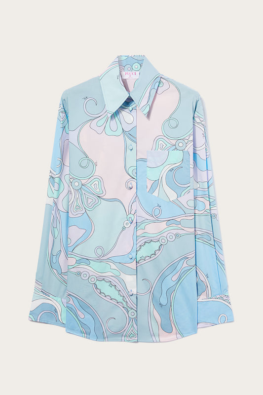 Orchidee-Print Cotton Shirt View 1 - Pucci