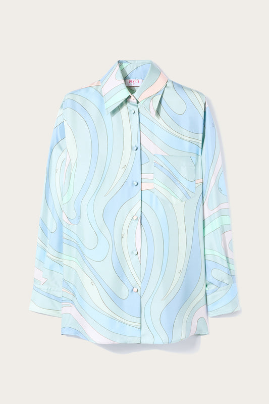 Marmo-Print Silk-Twill Shirt View 1 - Pucci