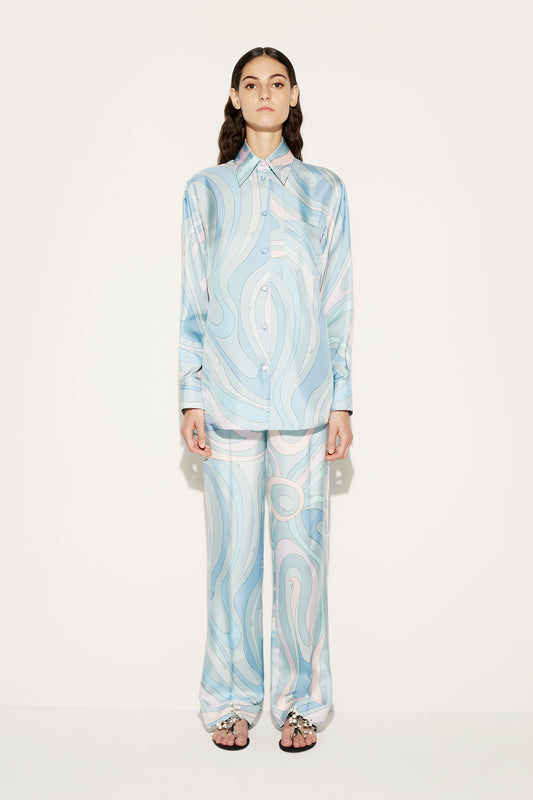 Marmo-Print Silk-Twill Shirt View 2 - Pucci