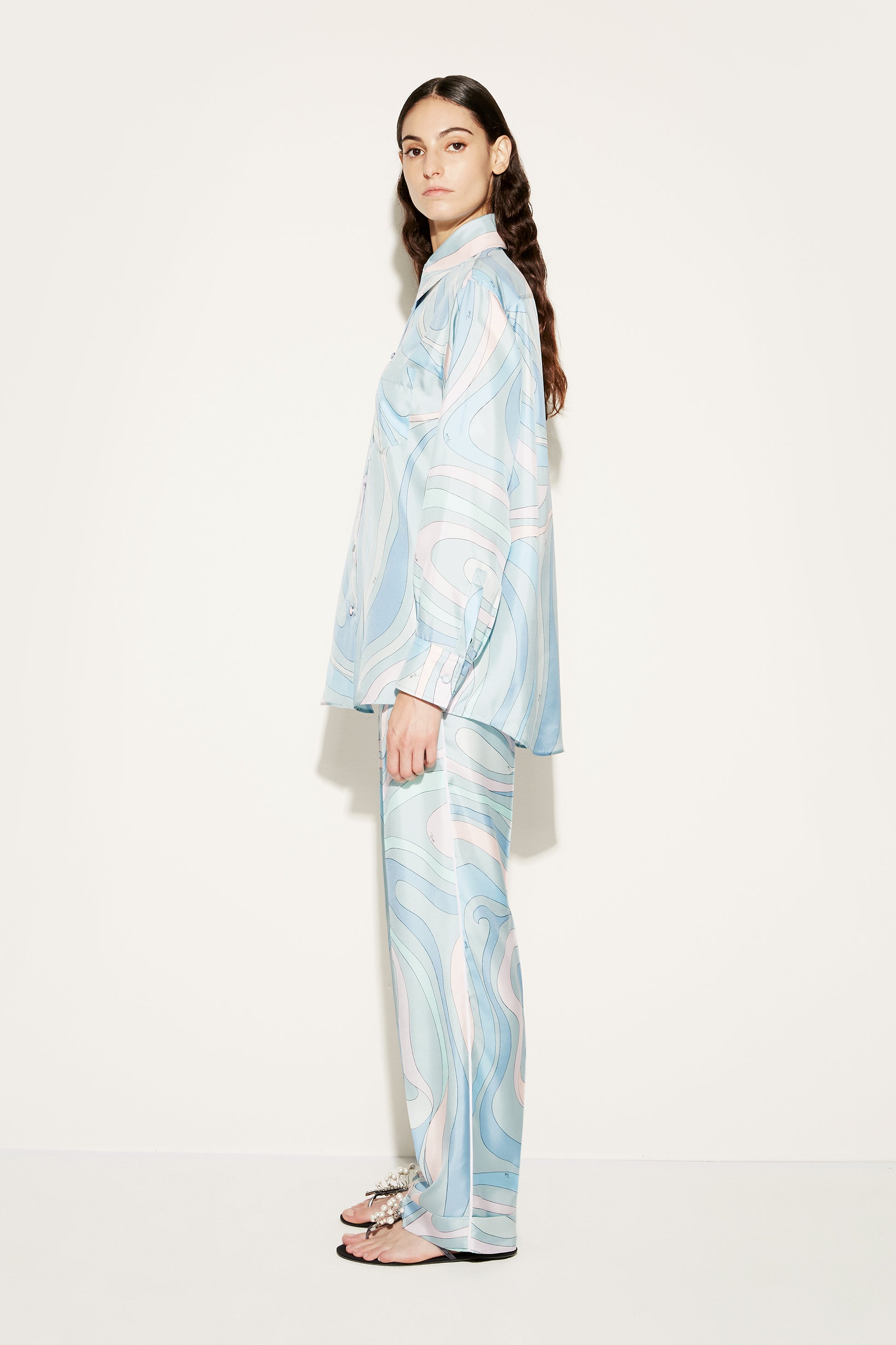 Marmo-Print Silk-Twill Shirt View 3 - Pucci