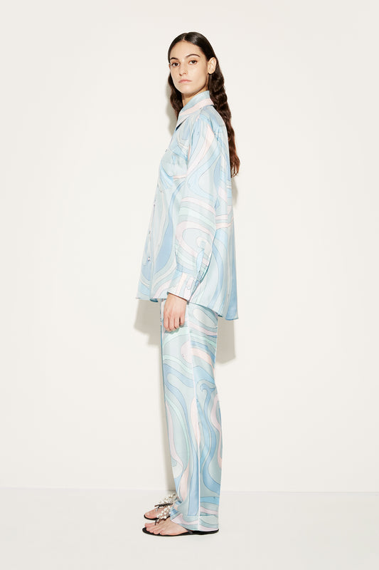 Marmo-Print Silk-Twill Shirt View 3 - Pucci