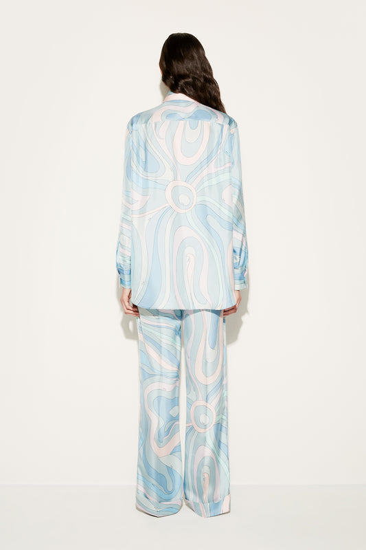 Marmo-Print Silk-Twill Shirt View 4 - Pucci