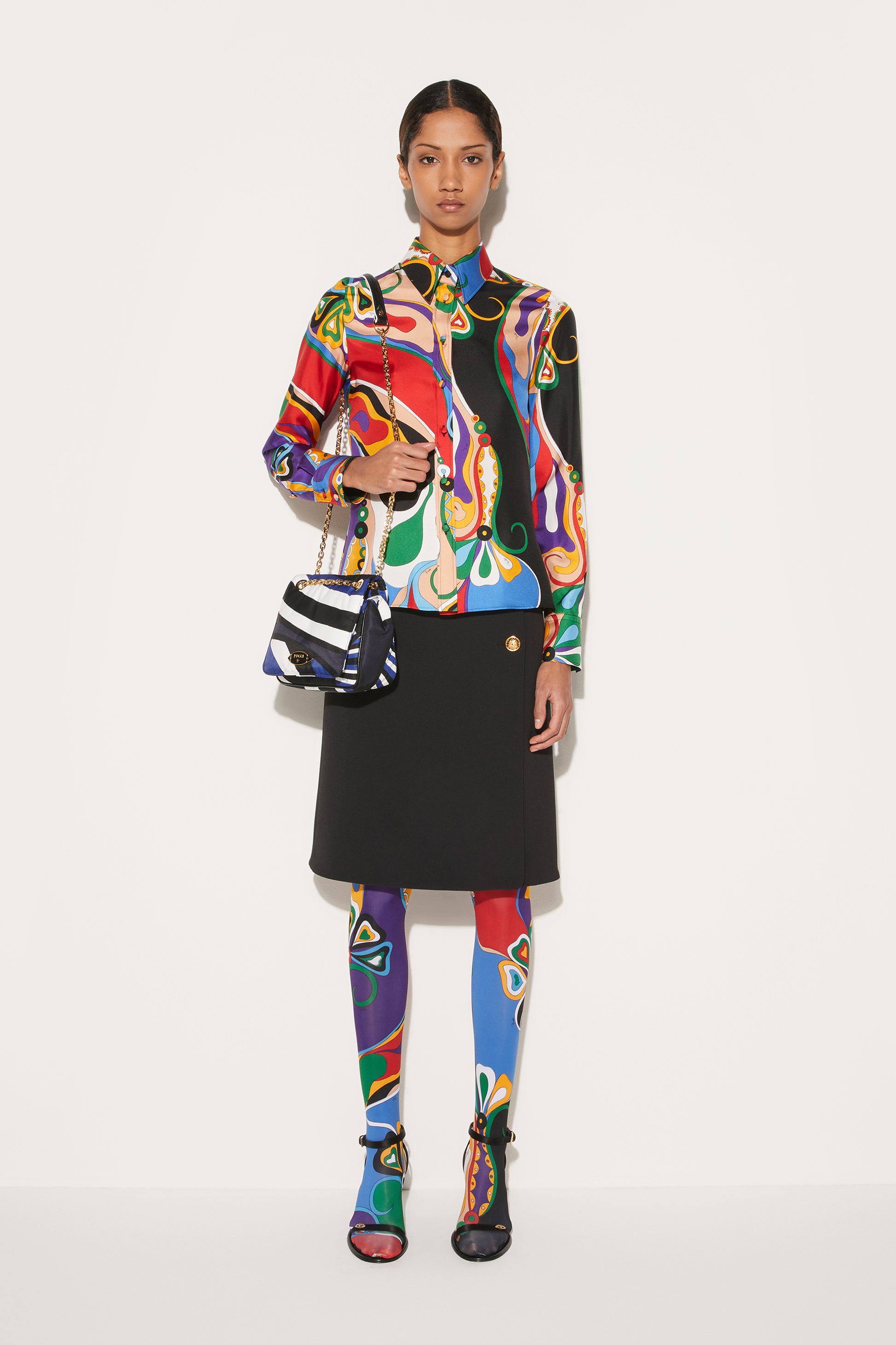 Orchidee-Print Silk-Twill Shirt View 2 - Pucci