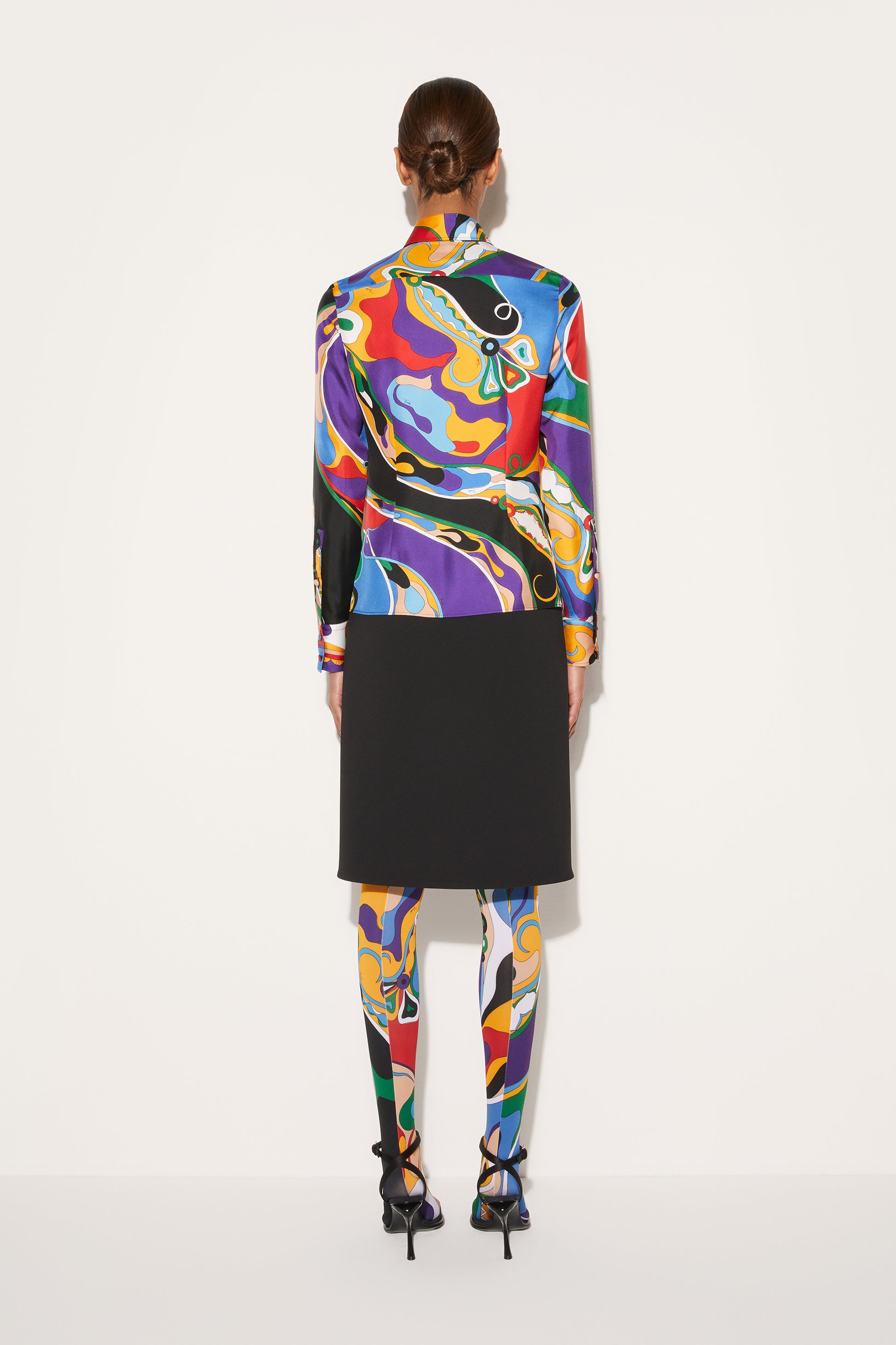 Orchidee-Print Silk-Twill Shirt View 4 - Pucci