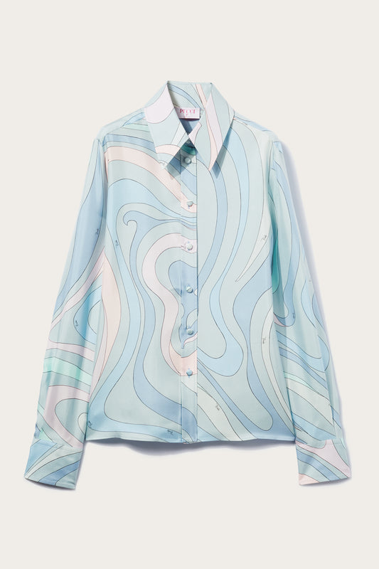 Marmo-Print Silk-Twill Shirt View 1 - Pucci