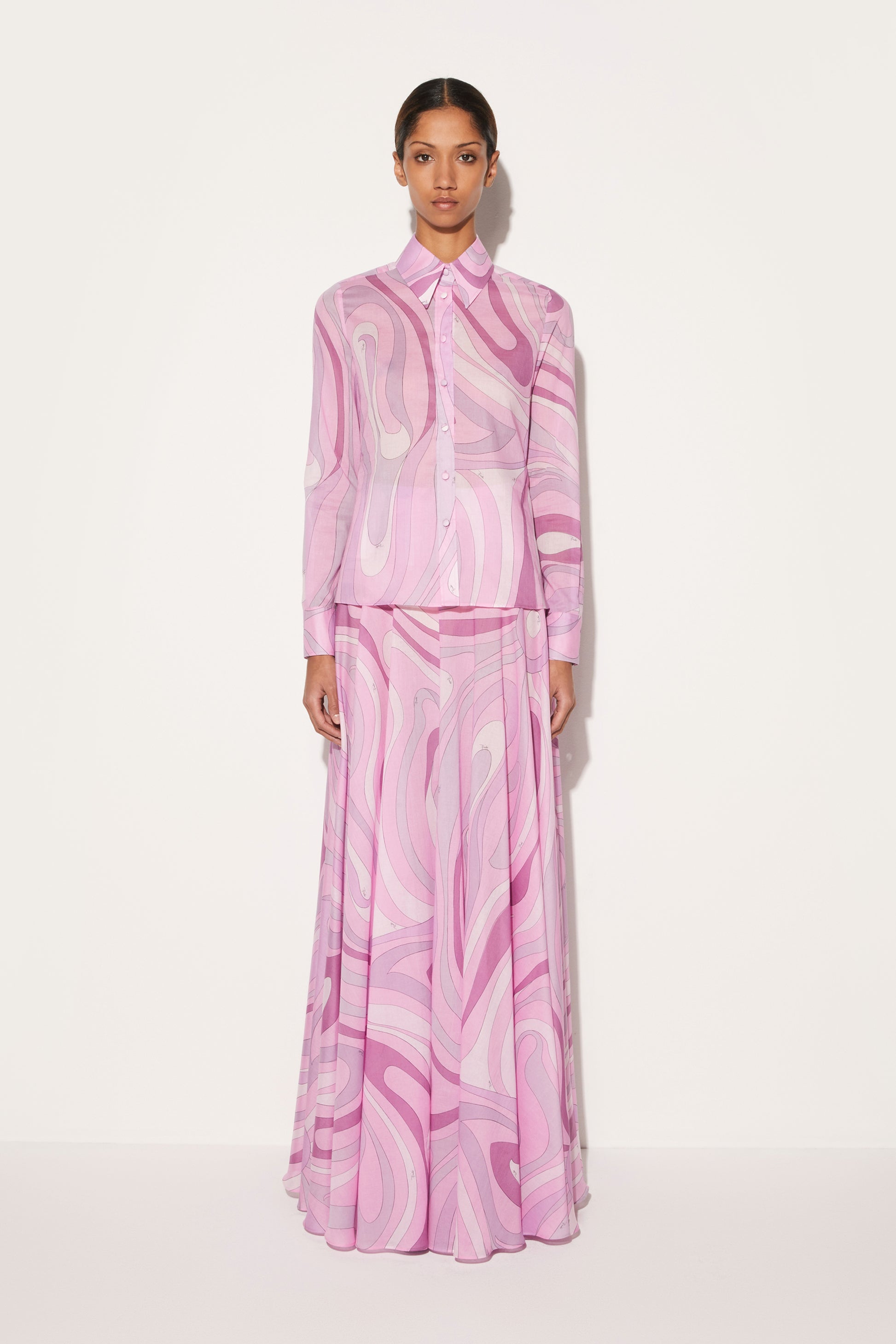 Marmo-Print Cotton Shirt View 3 - Pucci