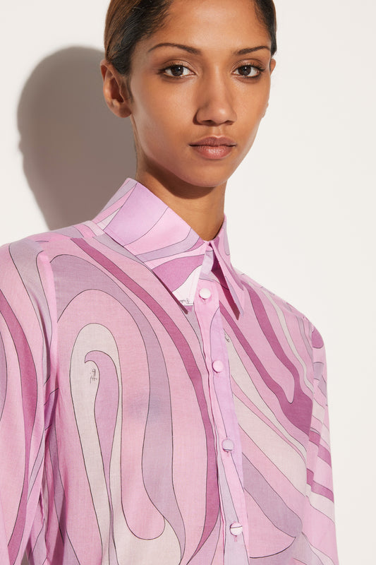 Marmo-Print Cotton Shirt View 5 - Pucci