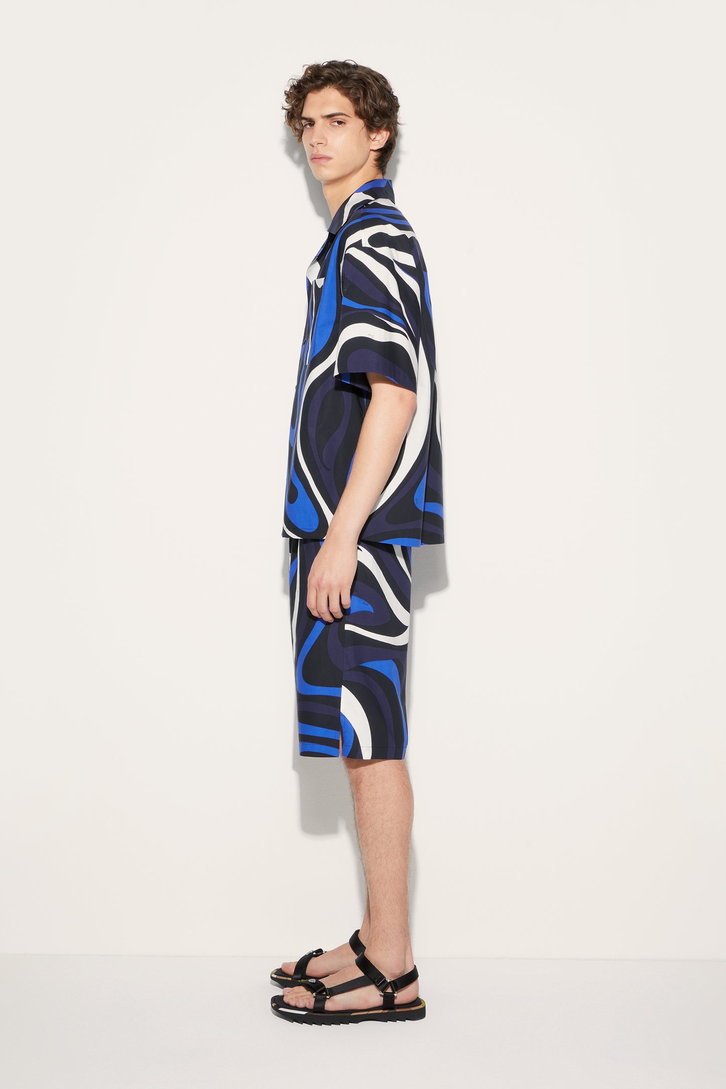 Marmo-Print Cotton Shirt View 3 - Pucci
