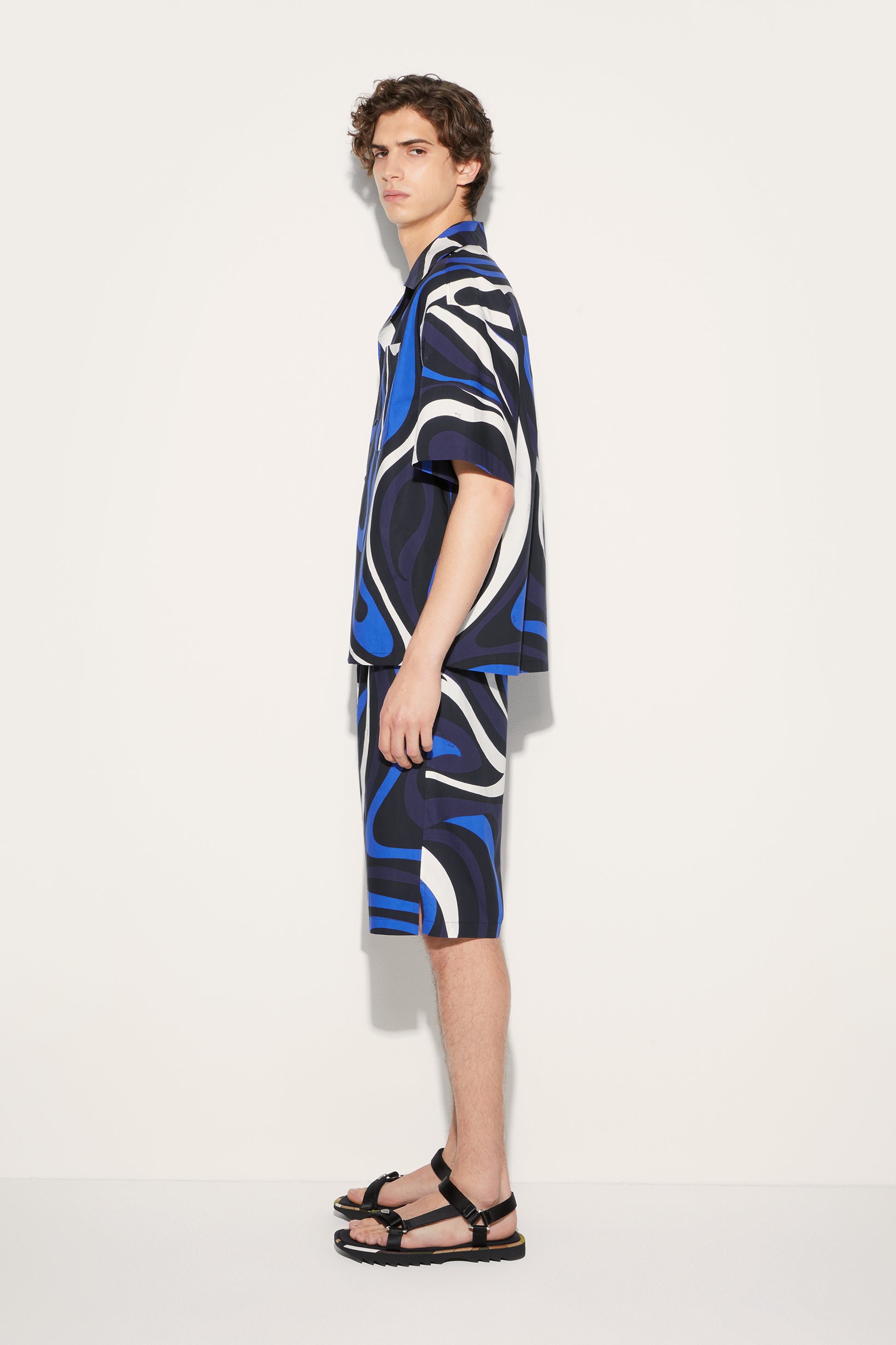 Marmo-Print Cotton Shirt View 3 - Pucci