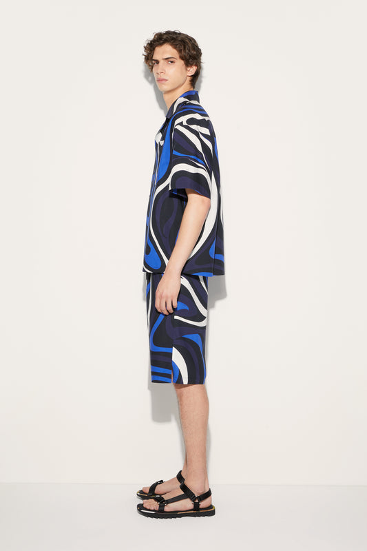 Marmo-Print Cotton Shirt View 3 - Pucci