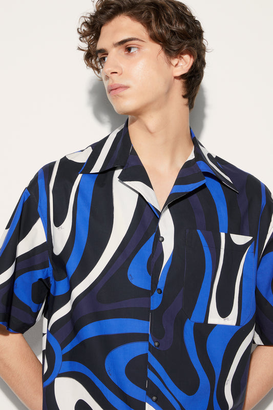 Marmo-Print Cotton Shirt View 5 - Pucci