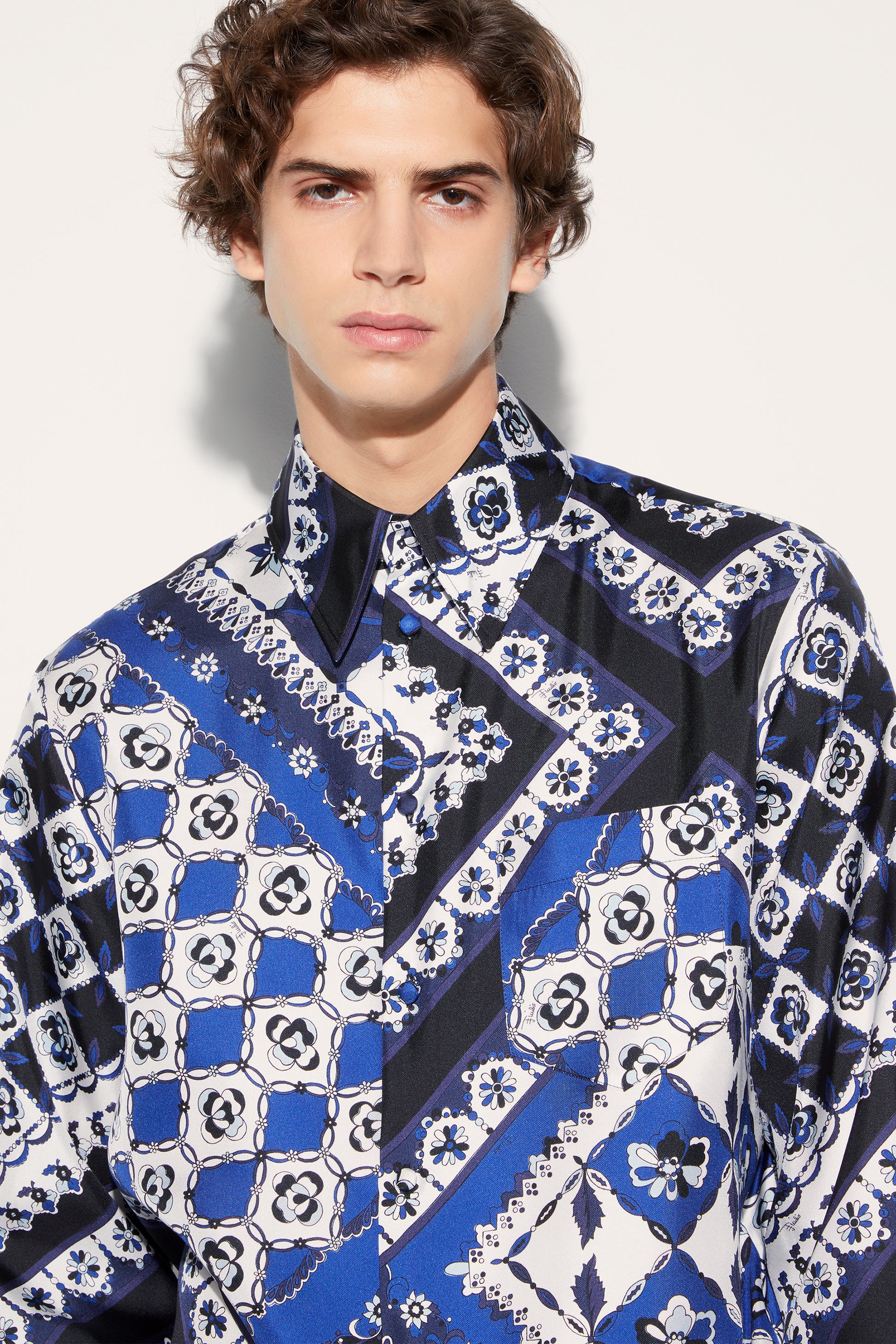 Festa-Print Silk-Twill Shirt View 5 - Pucci