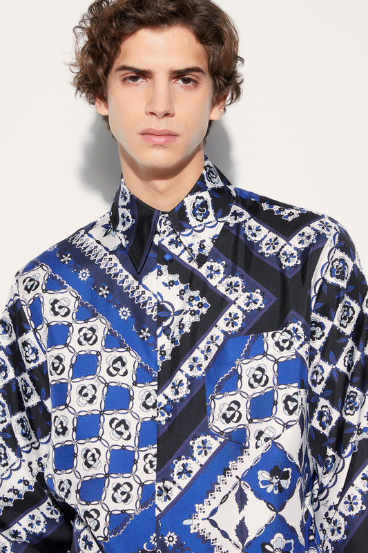 Festa-Print Silk-Twill Shirt View 5 - Pucci