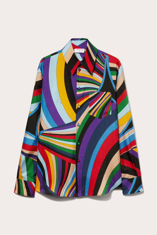 Iride-Print Silk-Twill Shirt View 1 - Pucci