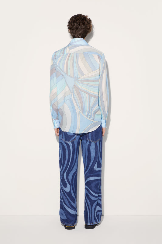 Iride-Print Cotton Shirt View 4 - Pucci