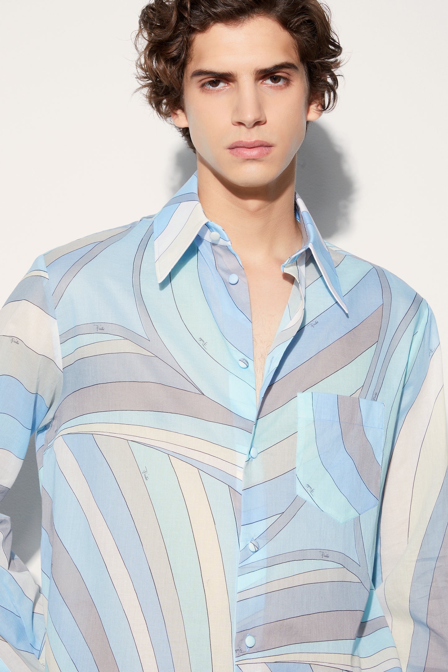 Iride-Print Cotton Shirt View 5 - Pucci