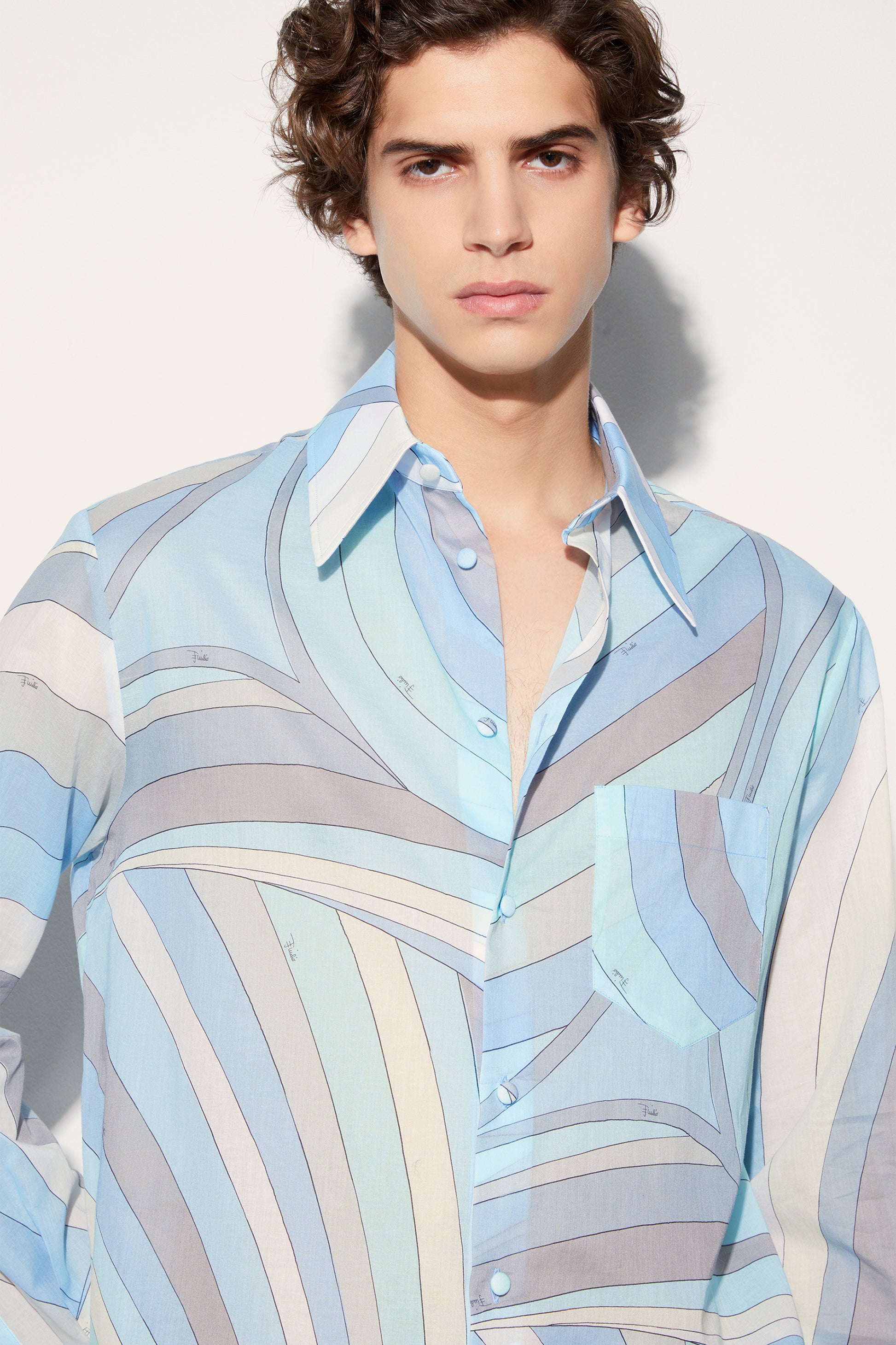 Iride-Print Cotton Shirt View 5 - Pucci