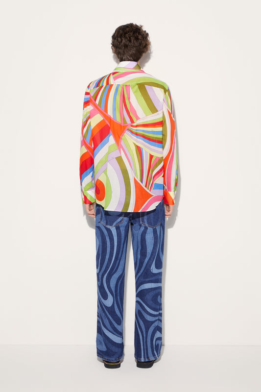 Iride-Print Cotton Shirt View 4 - Pucci