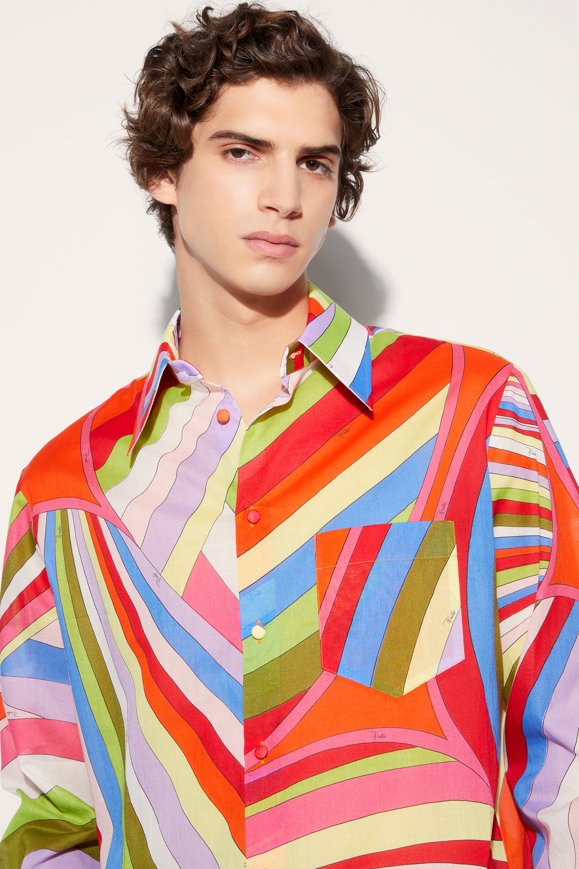 Iride-Print Cotton Shirt View 5 - Pucci