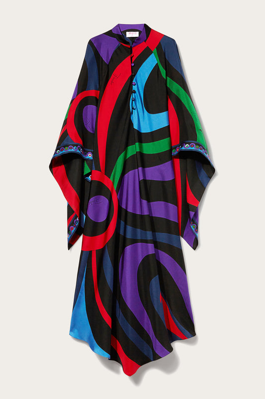 Marmo-Print Silk-Twill Kaftan View 1 - Pucci