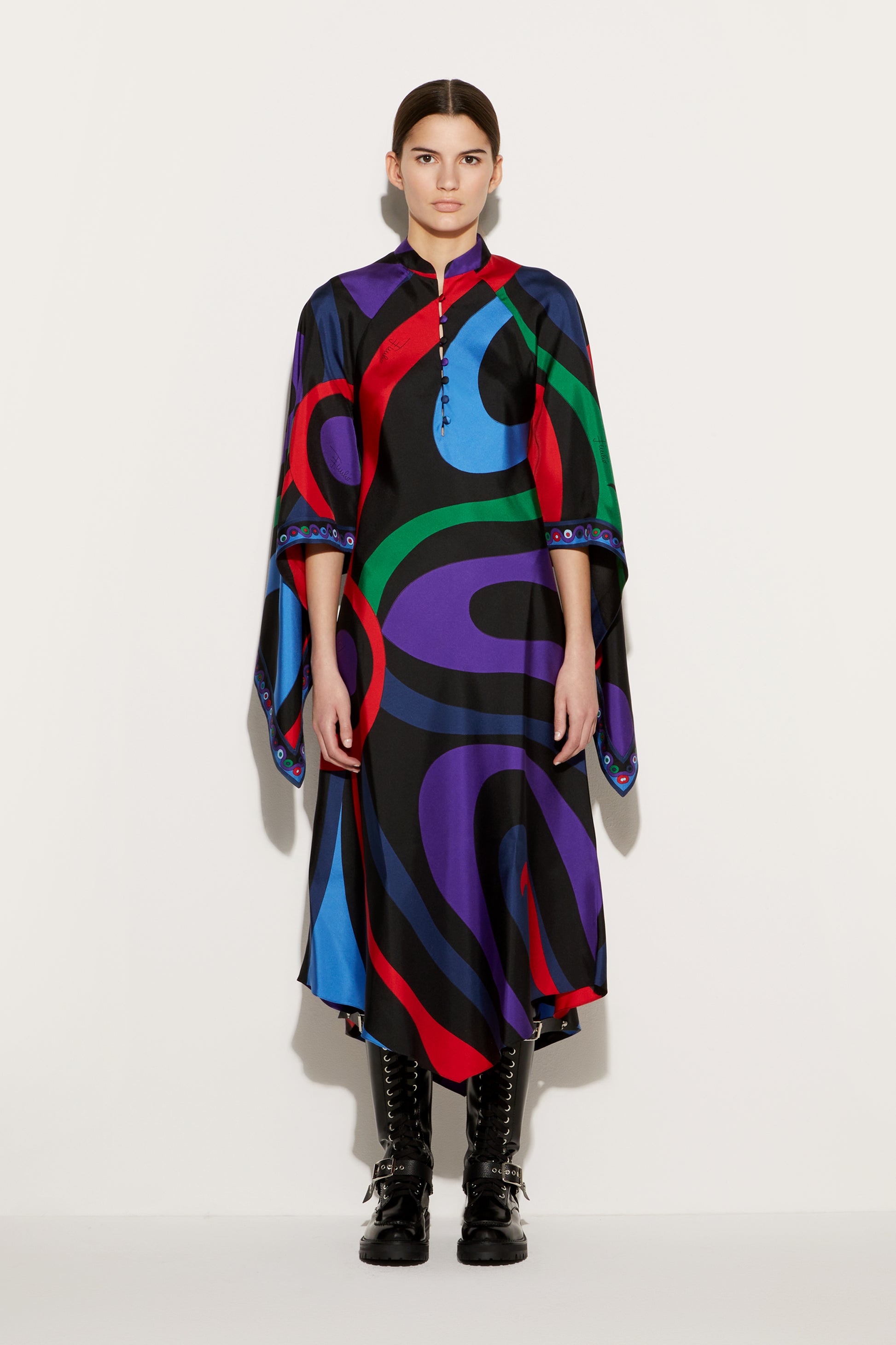 Marmo-Print Silk-Twill Kaftan View 2 - Pucci