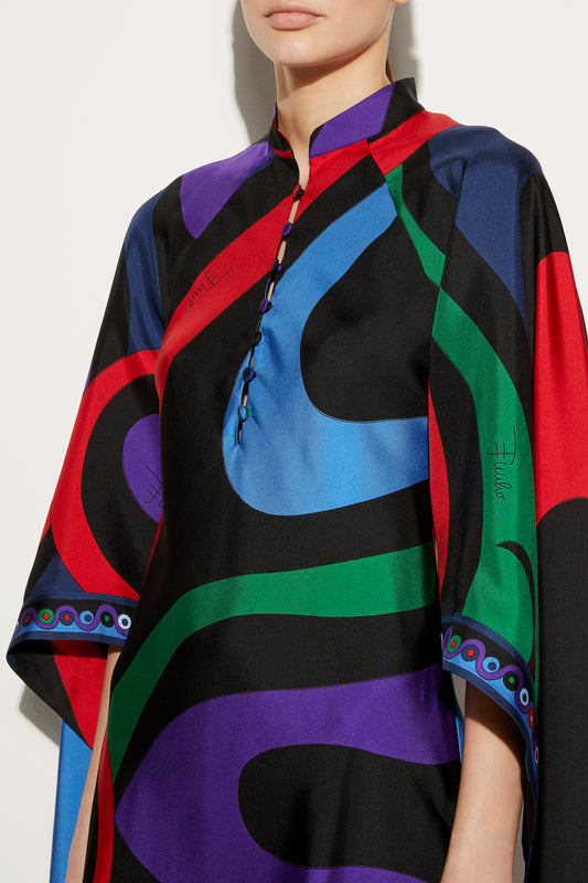 Marmo-Print Silk-Twill Kaftan View 5 - Pucci